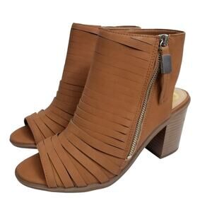 Circus by Sam Edelman NWOB Kesler Open Toe Vegan Faux Leather Brown Size 8.5